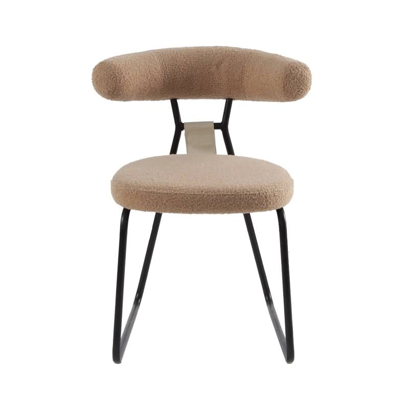 upholstered dining chair with soft cushion seat and back, sled legs