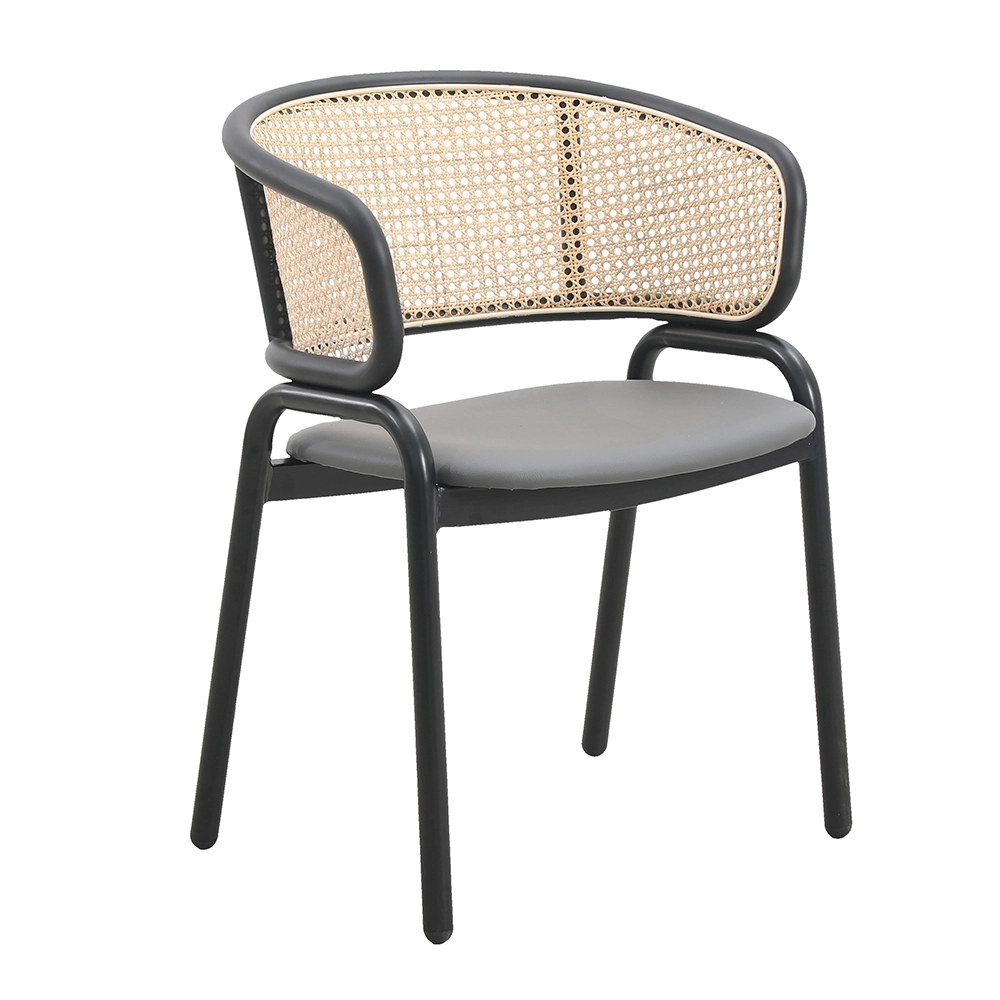 Rattan back dining chair classic design with armrest