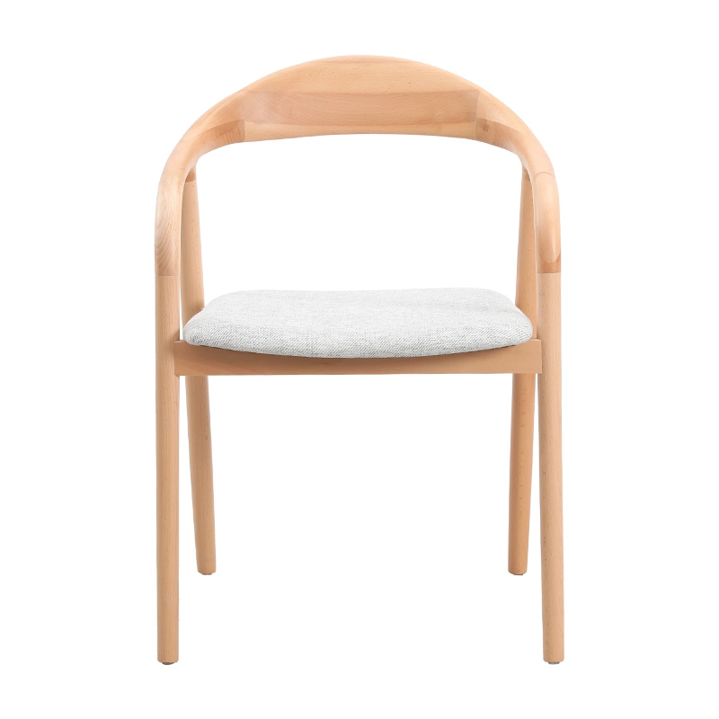1 Wooden dining chair armchair with cushion seat