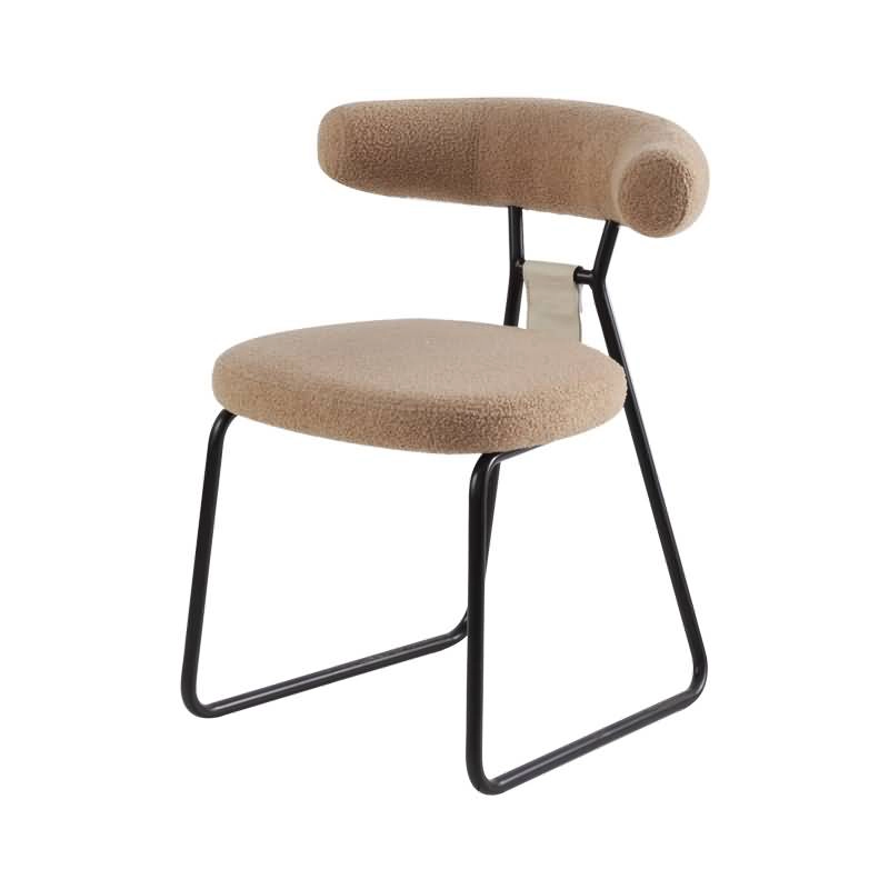 upholstered dining chair with soft cushion seat and back, sled legs