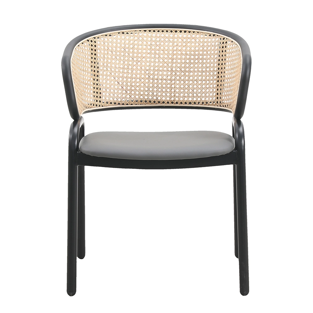 Rattan back dining chair classic design with armrest