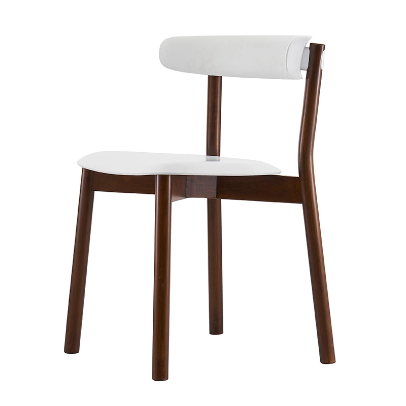 2 Wooden frame dining chair with plastic seat and back