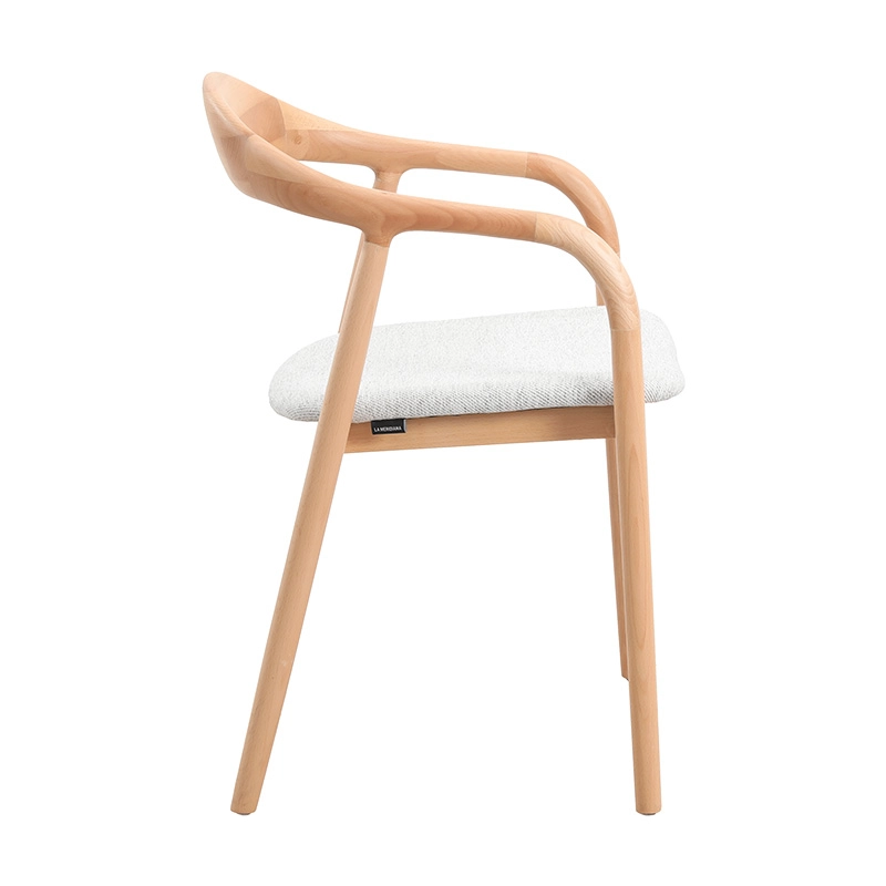 3 Wooden dining chair armchair with cushion seat