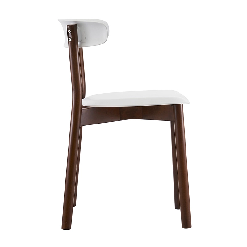 3 Wooden frame dining chair with plastic seat and back