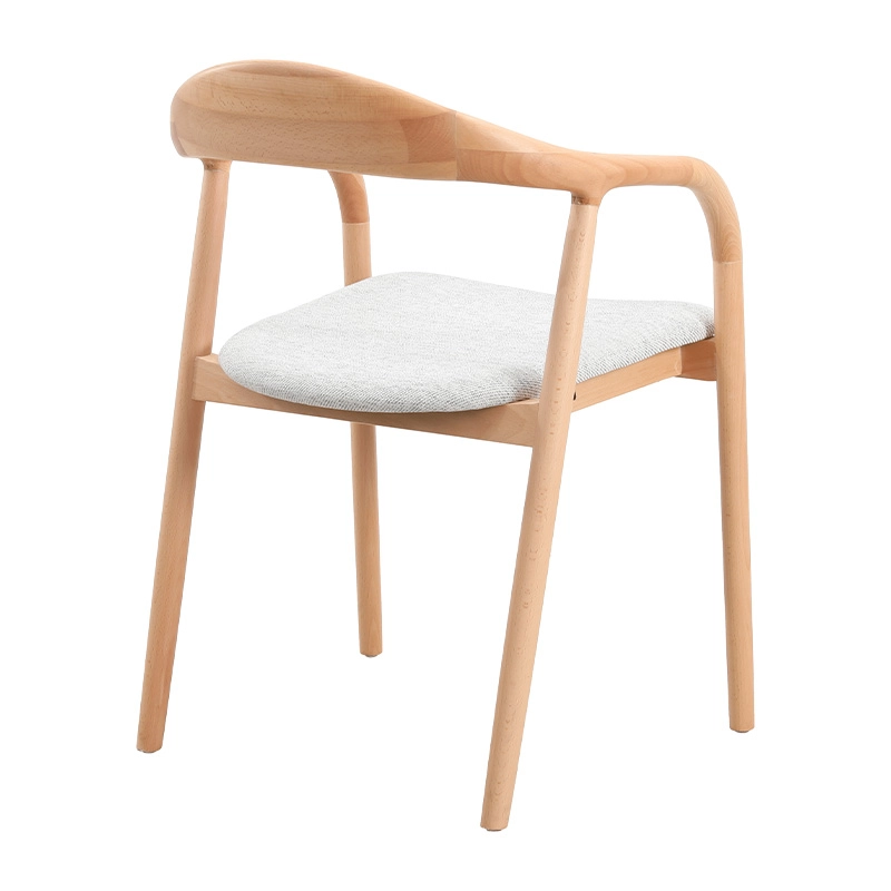 4 Wooden dining chair armchair with cushion seat
