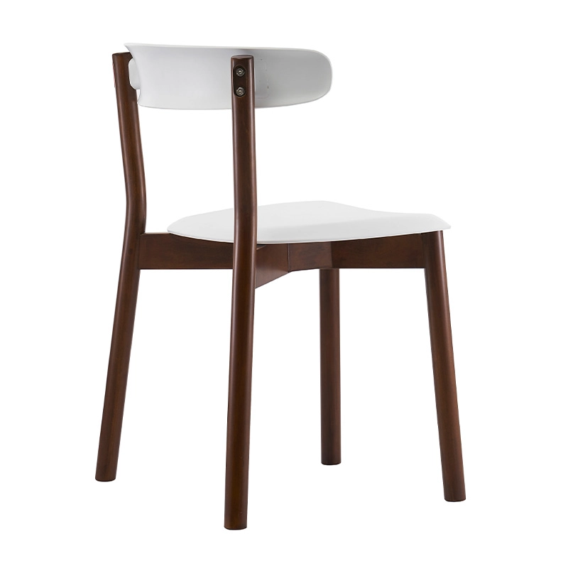 4 Wooden frame dining chair with plastic seat and back