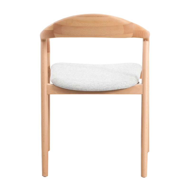 5 Wooden dining chair armchair with cushion seat