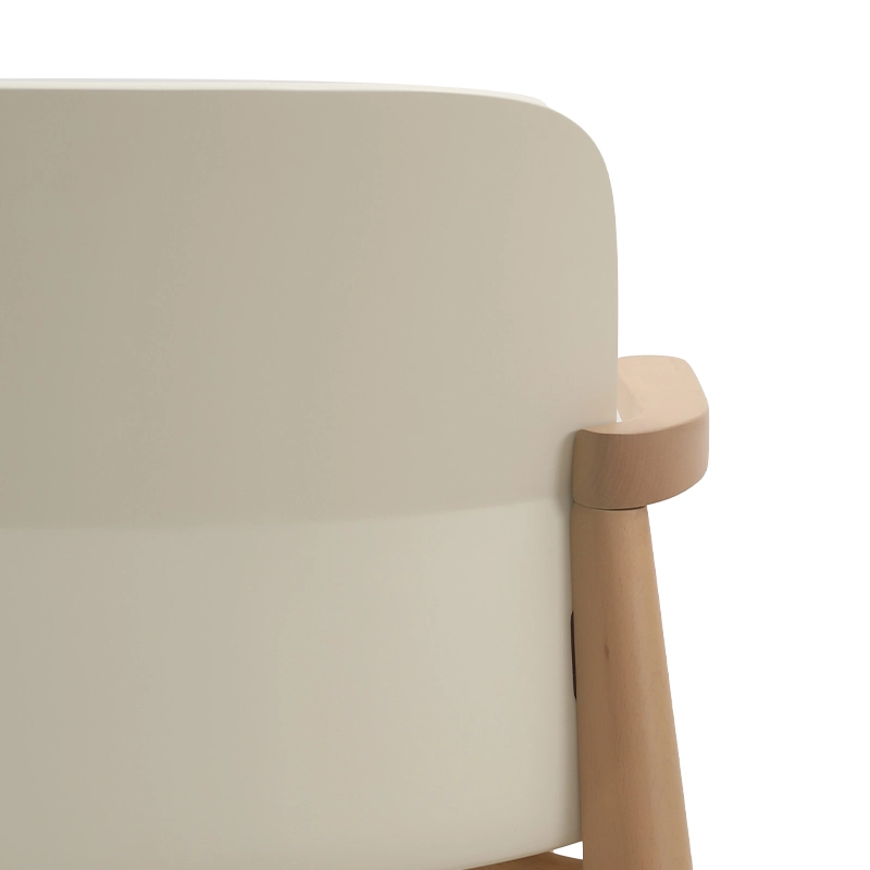 6 Wooden frame dining chair with plastic seat and back