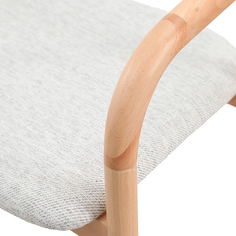 7 Wooden dining chair armchair with cushion seat