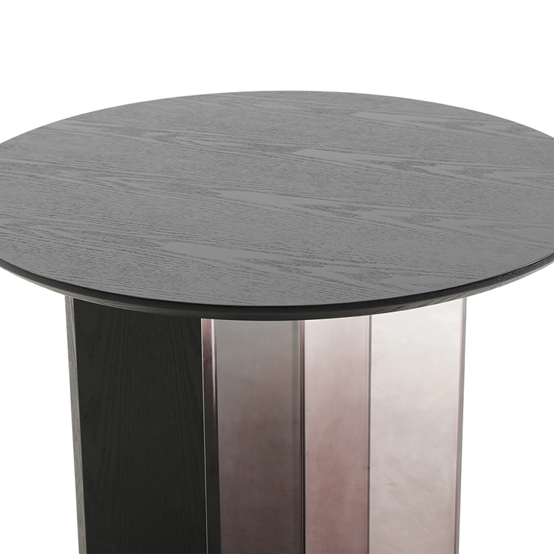 RT-S227 (2) Round side table with arcrylic base and veneered top
