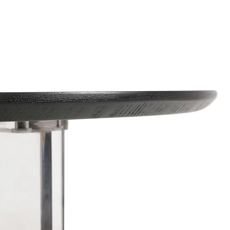 RT-S227 (3) Round side table with arcrylic base and veneered top