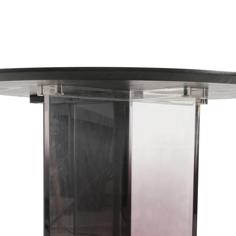 RT-S227 (4) Round side table with arcrylic base and veneered top