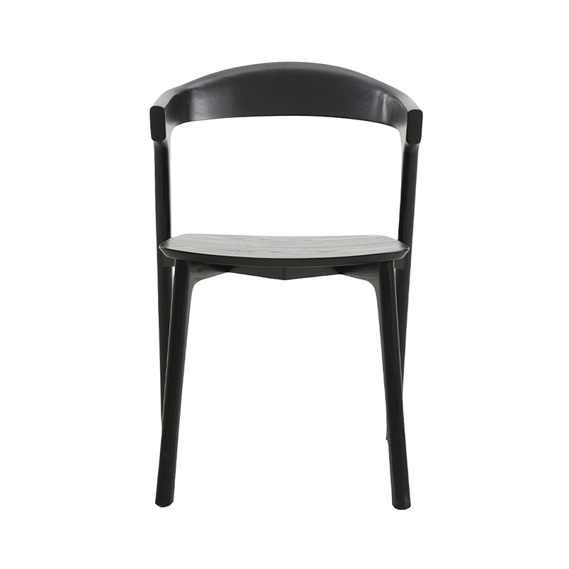 Solid wood dining chair with plywood seat