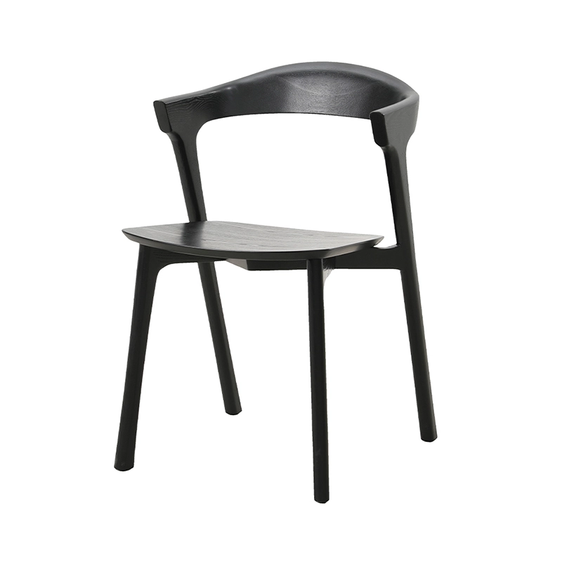 Solid wood dining chair with plywood seat