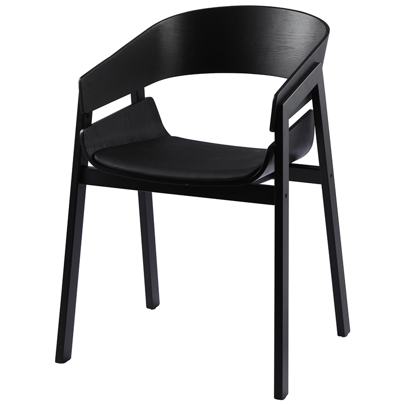 dc-s203(v) (1) Dining armchair bent plywood seat and backrest with steel legs