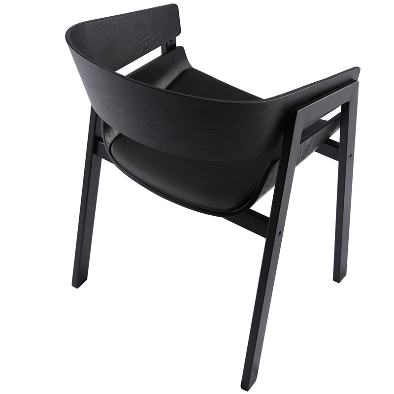 dc-s203(v) (3) Dining armchair bent plywood seat and backrest with steel legs