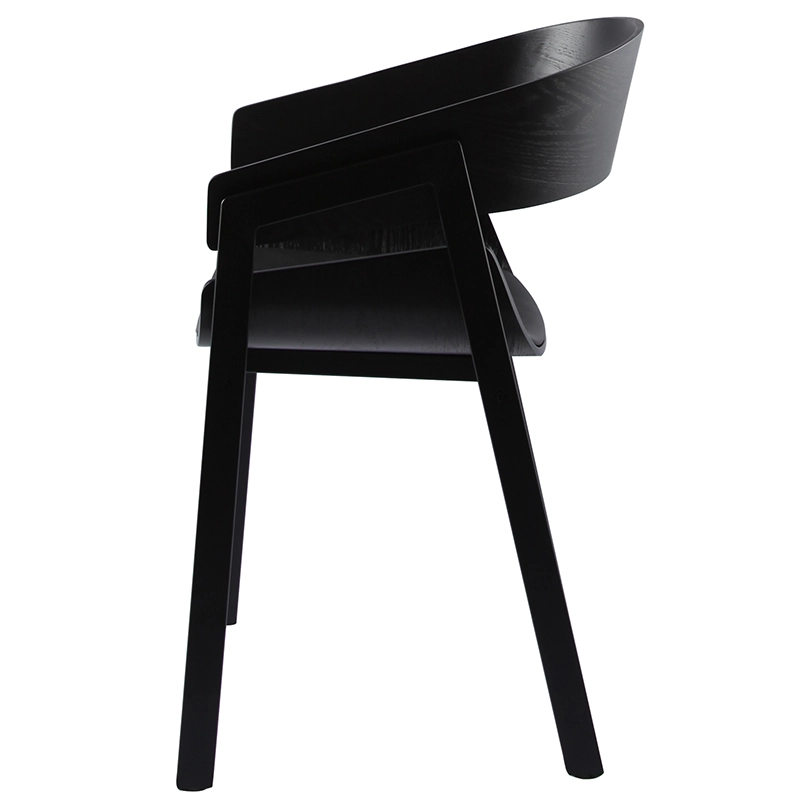 dc-s203(v) (5) Dining armchair bent plywood seat and backrest with steel legs